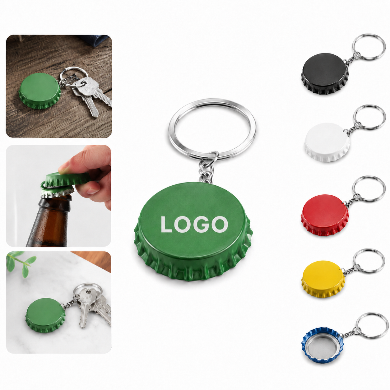Vintage Metal Bottle Cap Keychain Bottle Opener
