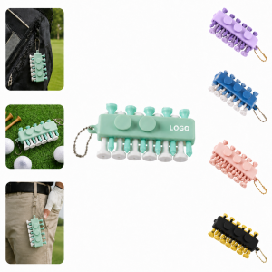 12-Piece Plastic Golf Tee Set with Ball Tack