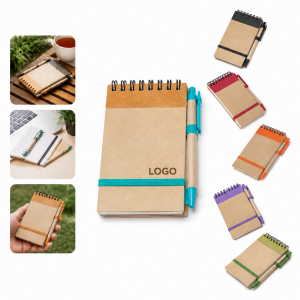 Natural Kraft Spiral Notebook with Pen