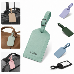 Clamshell PU Leather Luggage Tag